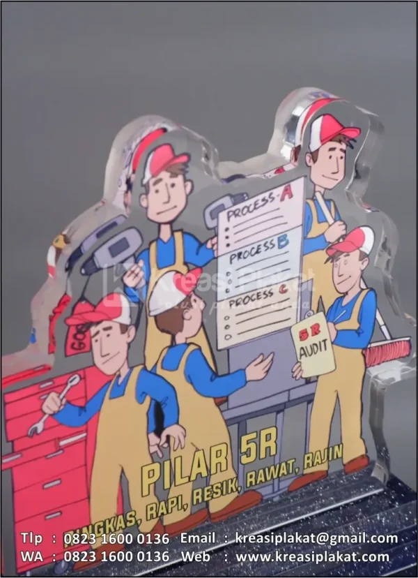PA146 Plakat Akrilik Penghargaan Pilar 5R