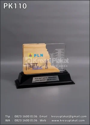 PK110 Plakat Kayu Akrilik PLN Jawa Bagian Timur Bali