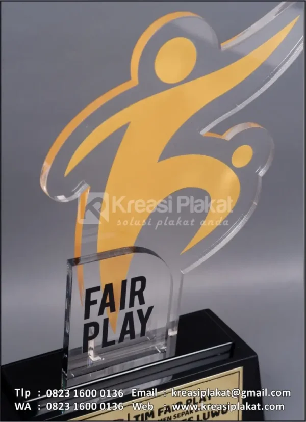 Detail PA182 Plakat Akrilik Tim Fair Play Turnamen Sepak Bola Kapolres Luwu Cup