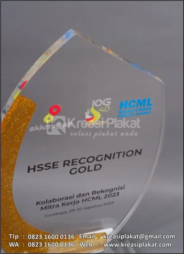 Detail PA194 Plakat Akrilik HSSE Recognition Gold