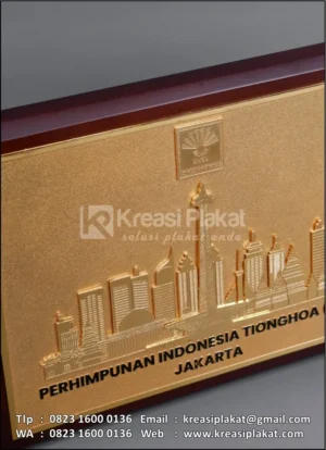 PK122 Plakat Kayu Logam Perhimpunan Indonesia Tionghoa Jakarta