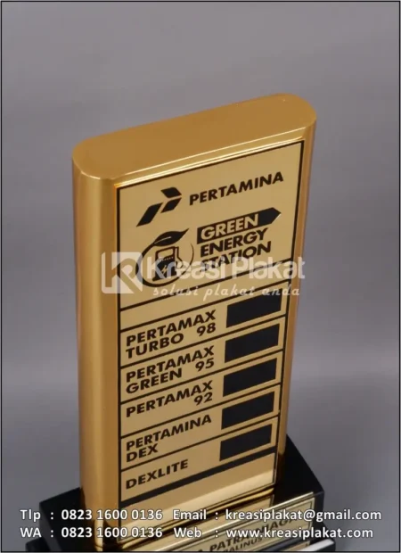 PL55 Plakat Logam Green Energy Station Pertamina Patra Niaga