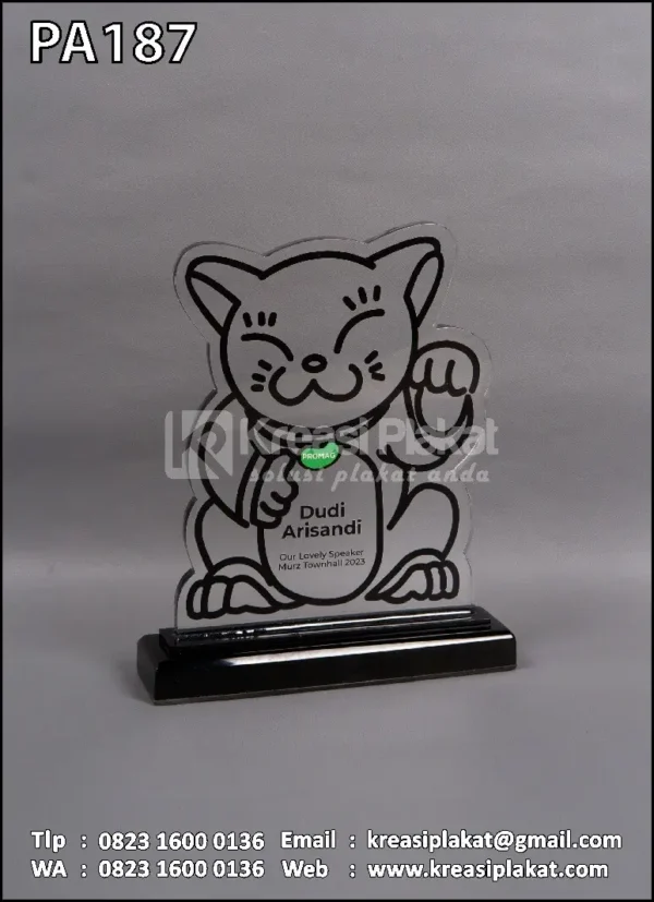 PA187 Plakat Akrilik Gambar Animasi Kucing