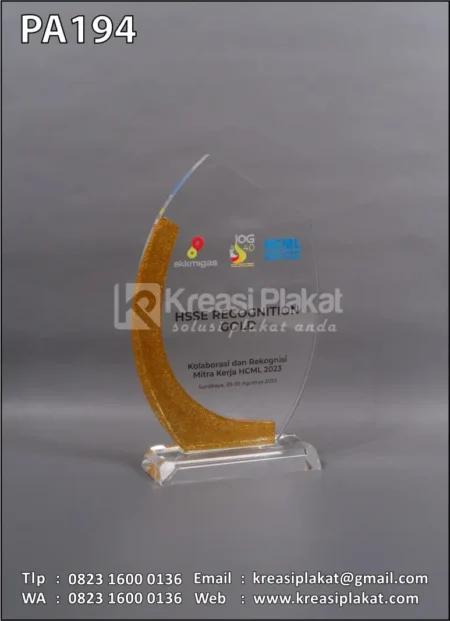 PA194 Plakat Akrilik HSSE Recognition Gold