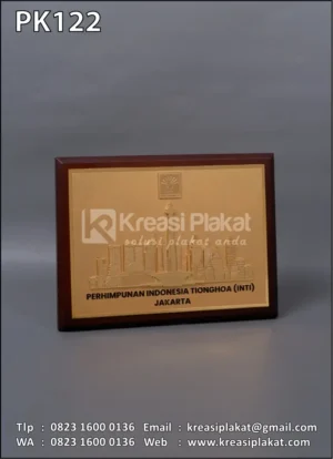 PK122 Plakat Kayu Logam Perhimpunan Indonesia Tionghoa Jakarta