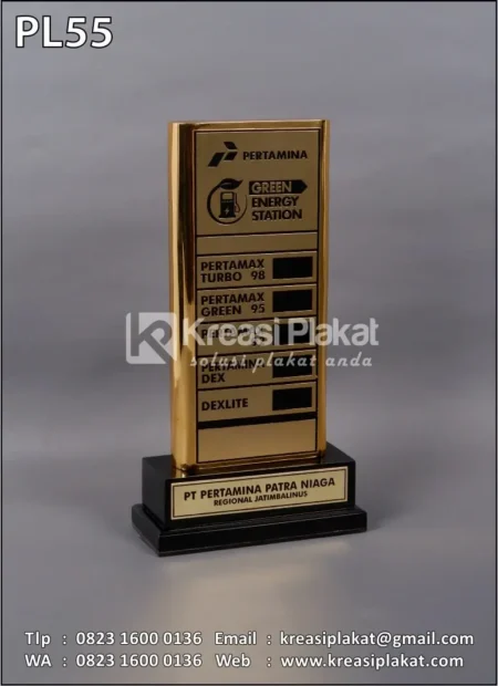 PL55 Plakat Logam Green Energy Station Pertamina Patra Niaga