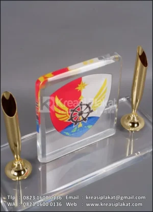Detail PA201 Plakat Akrilik Pen Holder Pangkalan TNI AU