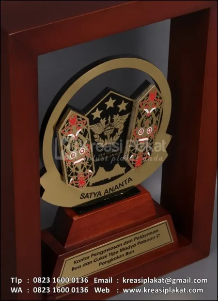 PL77 Plakat Logam Frame Bea Cukai Pangkalan Bun