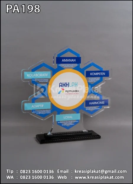 PA198 Plakat Akrilik Value Akhlak Pertamina Geothermal Energy