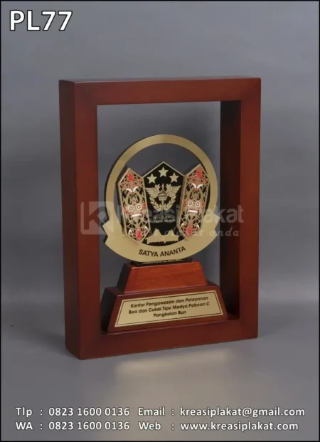 PL77 Plakat Logam Frame Bea Cukai Pangkalan Bun