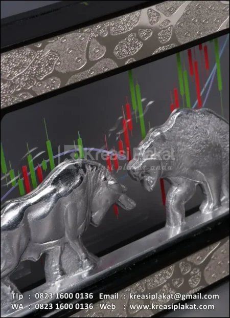 PL81 Plakat Logam Aluminium Bull & Bear IDClear