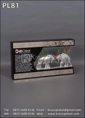 PL81 Plakat Logam Aluminium Bull & Bear IDClear