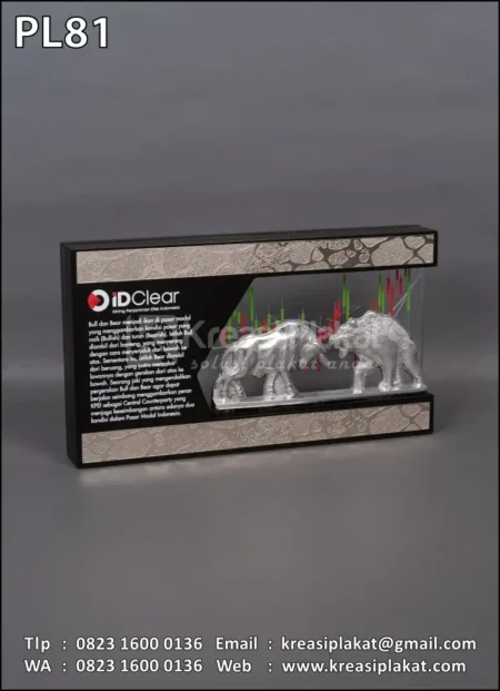 PL81 Plakat Logam Aluminium Bull & Bear IDClear