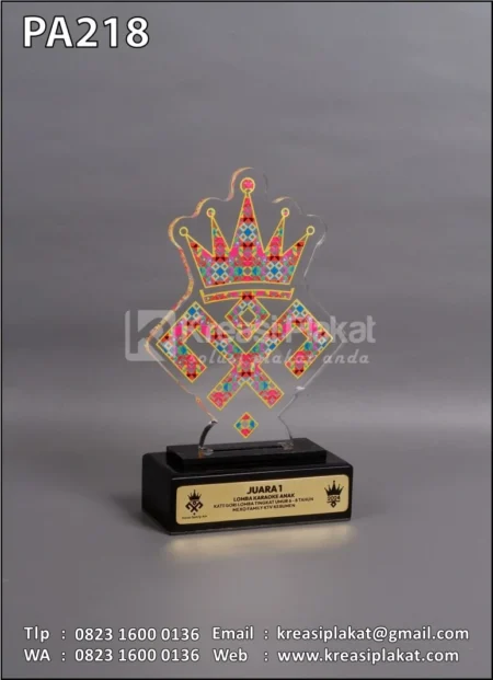 PA218 Plakat Akrilik Juara Lomba Karaoke Anak