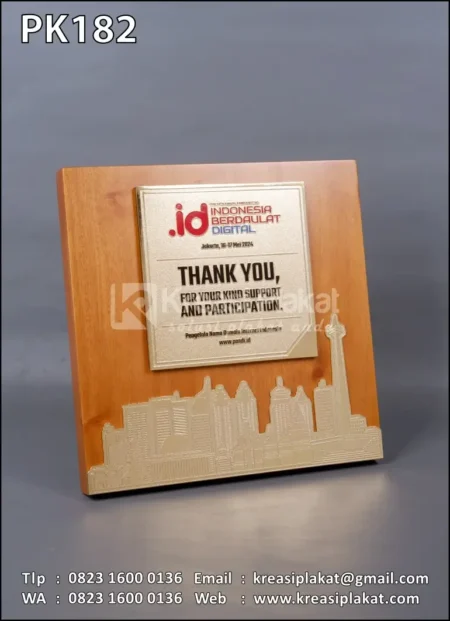 PK182 Plakat Kayu Logam Indonesia Berdaulat Digital