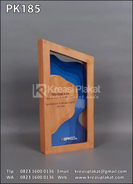 PK185 Plakat Kayu Artistik Wave Layer