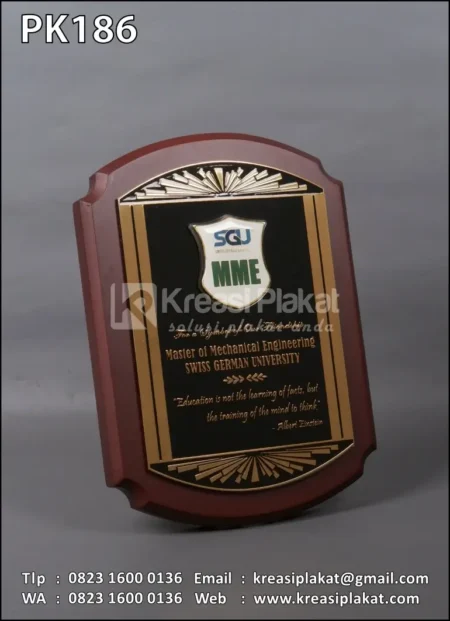 PK186 Plakat Kayu Master of Mechanical Engineering SGU