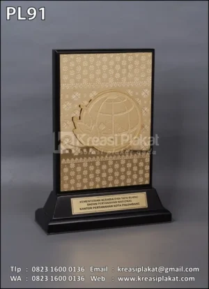 PL91 Plakat Logam Kantor Pertanahan Kota Palembang