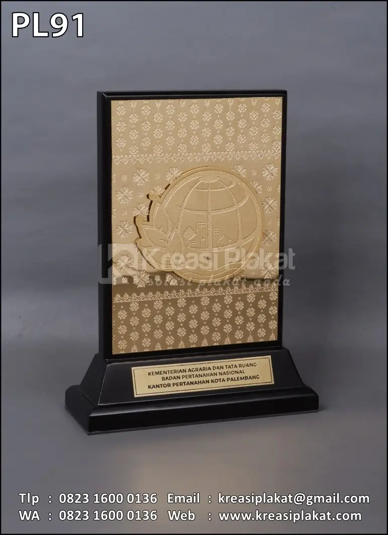 PL91 Plakat Logam Kantor Pertanahan Kota Palembang